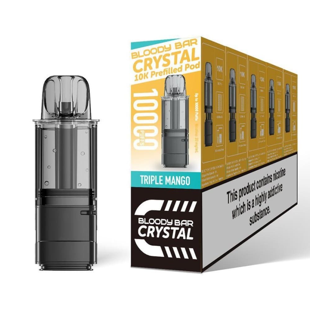  Triple Mango Bloody Bar Crystal 10k Replacement Pods Pack of 5