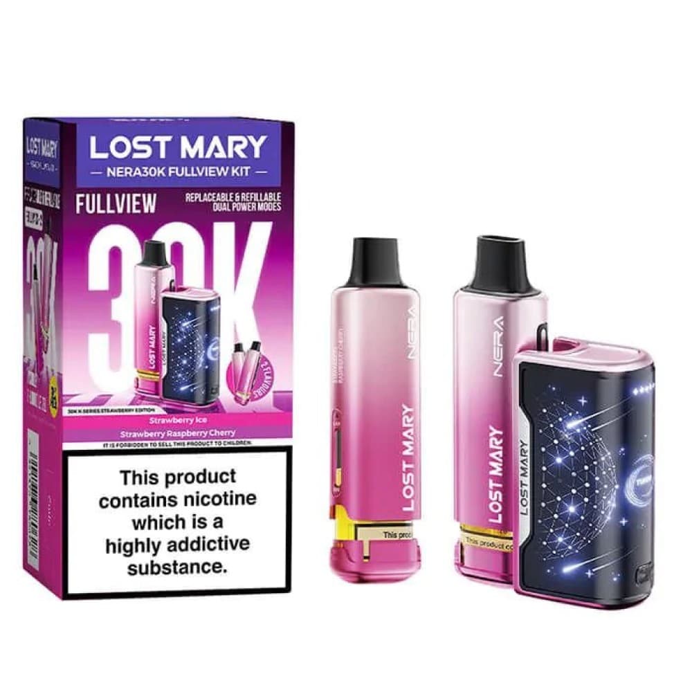  Strawberry Edition *New* Lost Mary Nera 30K Prefilled Pod Vape Kit - Pack of 5