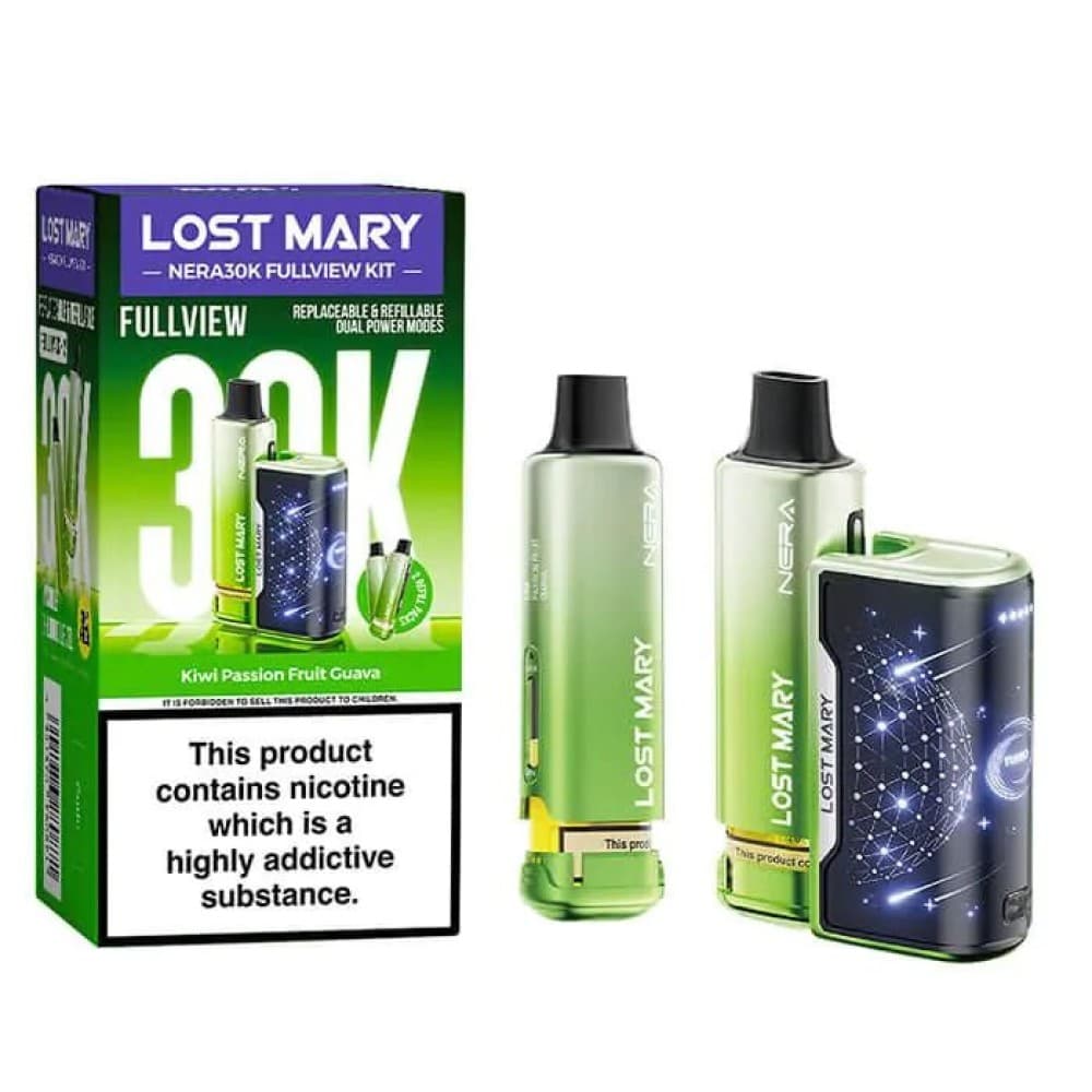  Kiwi Passion Fruit Guava *New* Lost Mary Nera 30K Prefilled Pod Vape Kit - Pack of 5