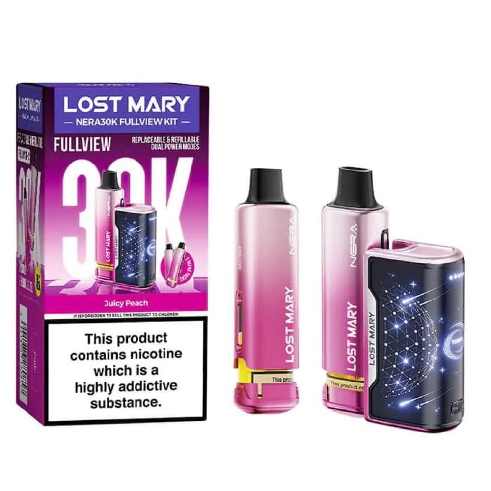  Juicy Peach *New* Lost Mary Nera 30K Prefilled Pod Vape Kit - Pack of 5