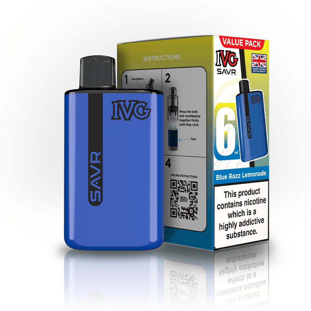 Blue Razz Lemonade IVG SAVR 3000 Disposable Vape Box of 5