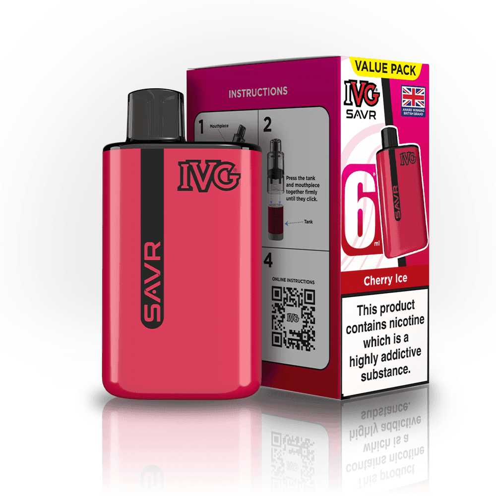  Cherry Ice IVG SAVR 3000 Disposable Vape Box of 5
