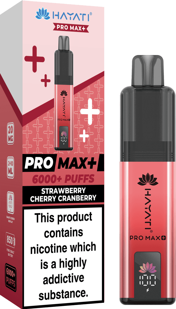  Strawberry Cherry Cranberry Hayati Pro Max+ 6000 Prefilled Pod Vape Kit