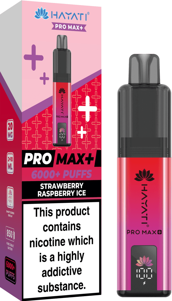  Strawberry Raspberry Ice Hayati Pro Max+ 6000 Prefilled Pod Vape Kit