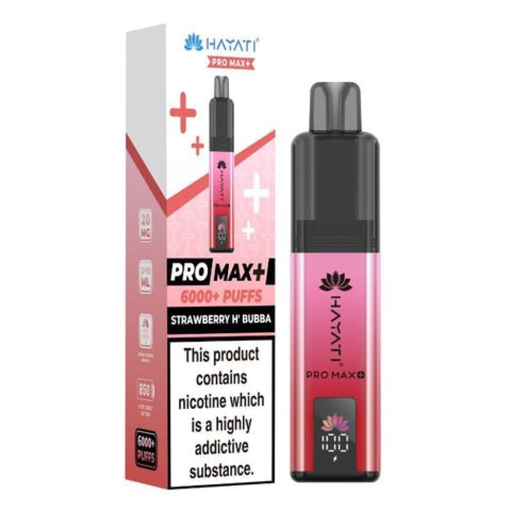  Strawberry Hubba Bubba Hayati Pro Max+ 6000 Prefilled Pod Vape Kit