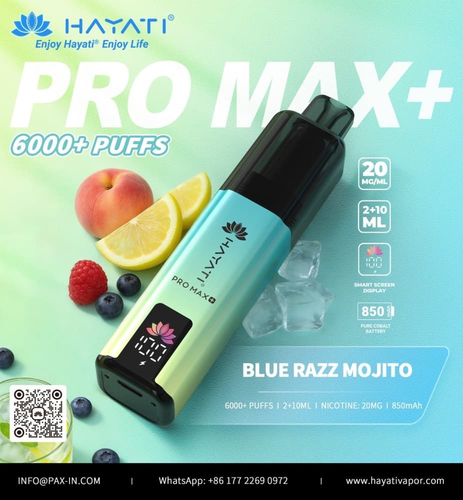  Blue Razz Mojito *New* Hayati Pro Max+ 6000 Prefilled Pod Vape Kit