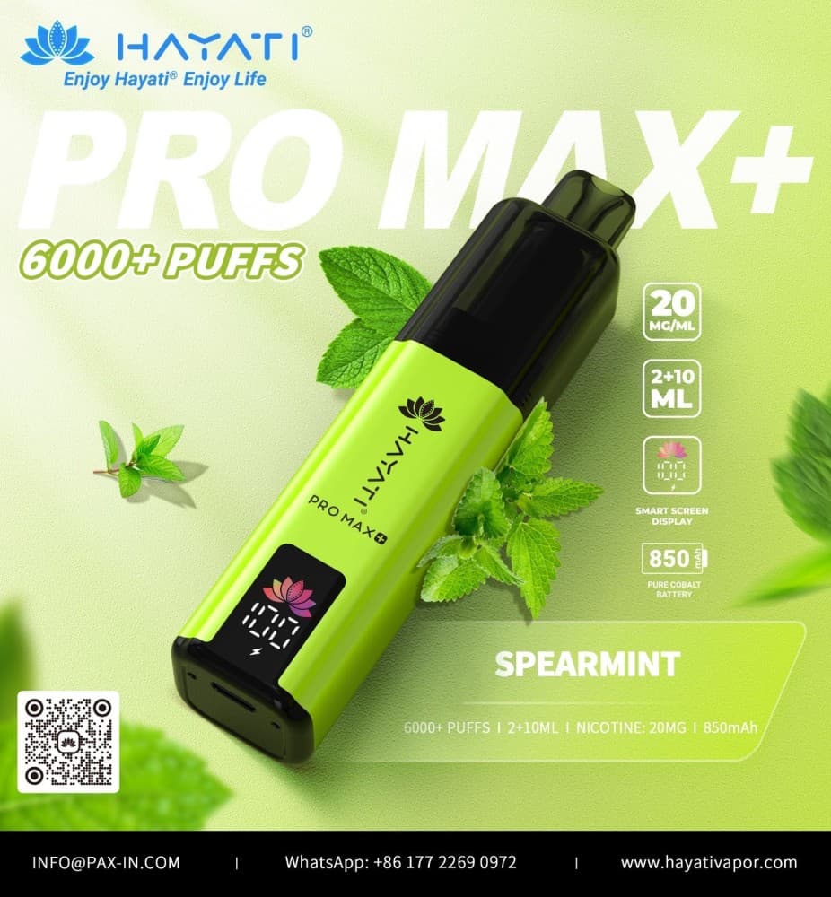  Spearmint *New* Hayati Pro Max+ 6000 Prefilled Pod Vape Kit