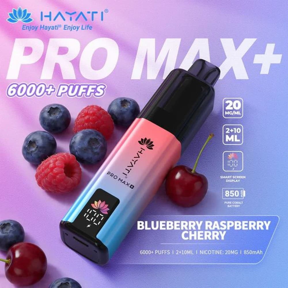  Blueberry Raspberry Cherry *New* Hayati Pro Max+ 6000 Prefilled Pod Vape Kit