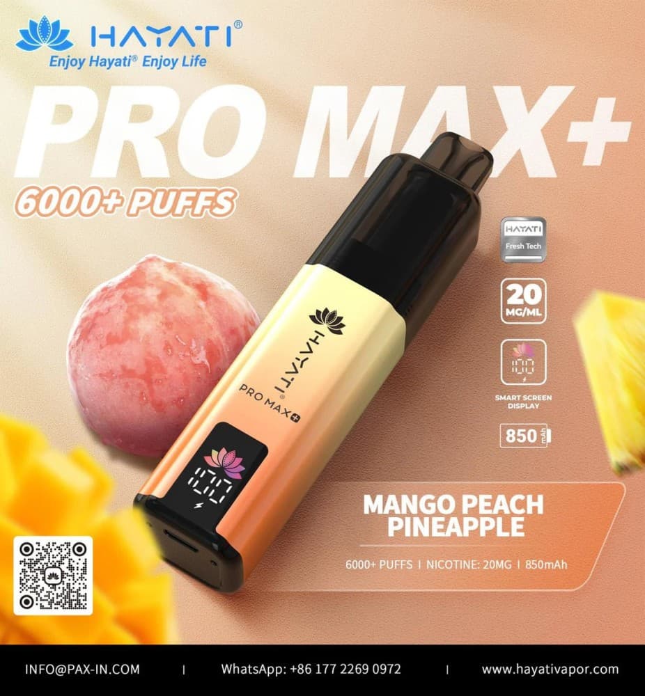  Mango Peach Pineapple *New* Hayati Pro Max+ 6000 Prefilled Pod Vape Kit
