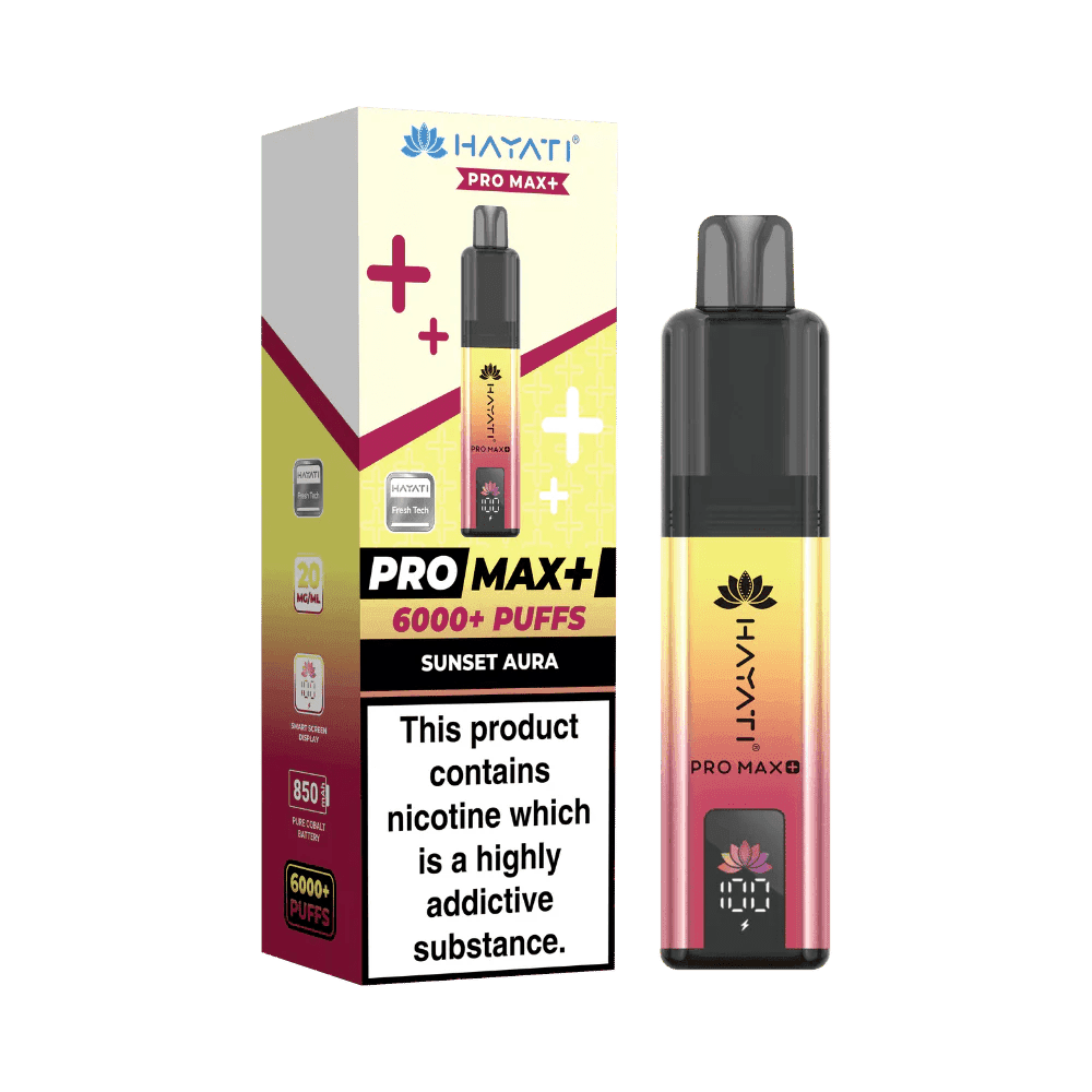  Sunset Aura *New* Hayati Pro Max+ 6000 Prefilled Pod Vape Kit