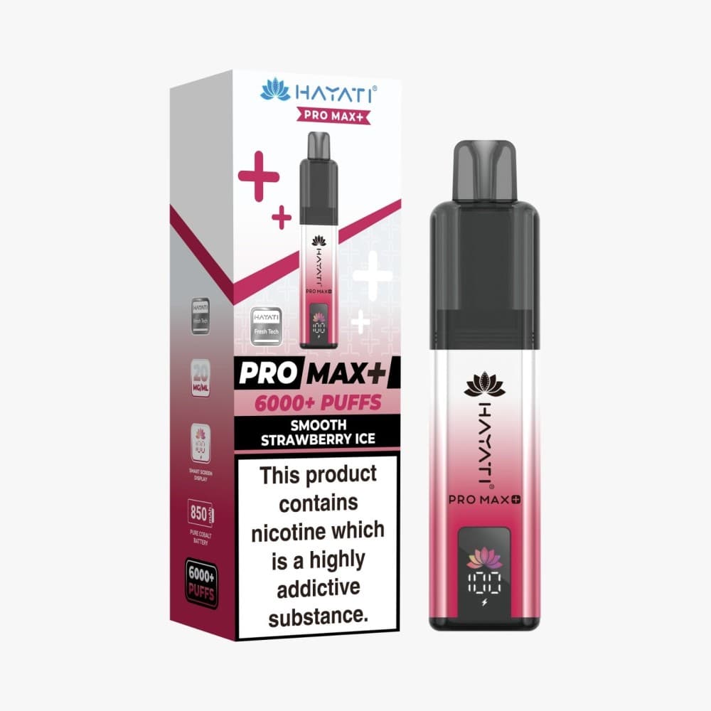 Smooth Strawberry Ice *New* Hayati Pro Max+ 6000 Prefilled Pod Vape Kit