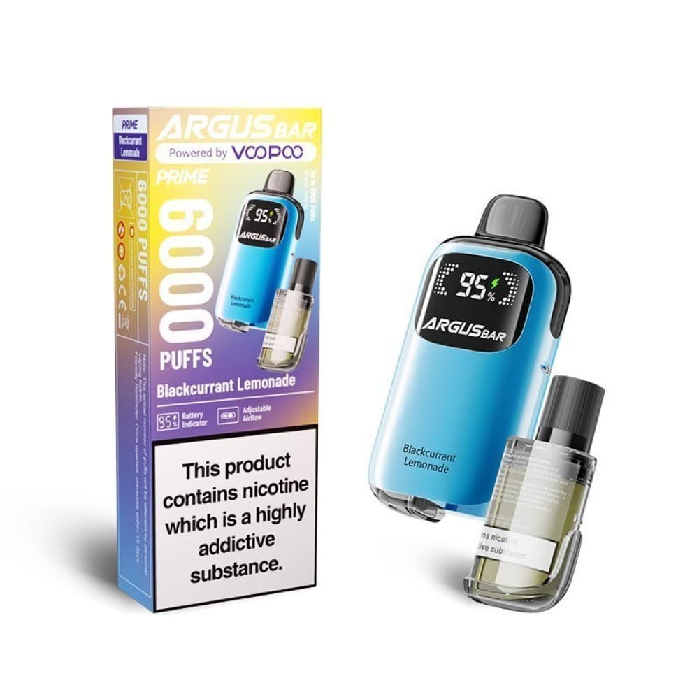  Blackcurrant Lemonade Argus Bar Prime 6000 Prefilled Vape