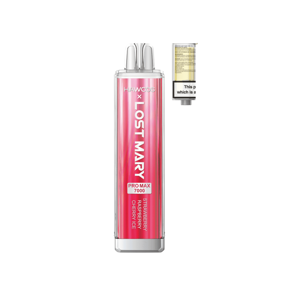  Strawberry Raspberry Cherry Ice Lost Mary x Hawcos Pro Max 7000 Prefilled Pod Vape - Box of 10