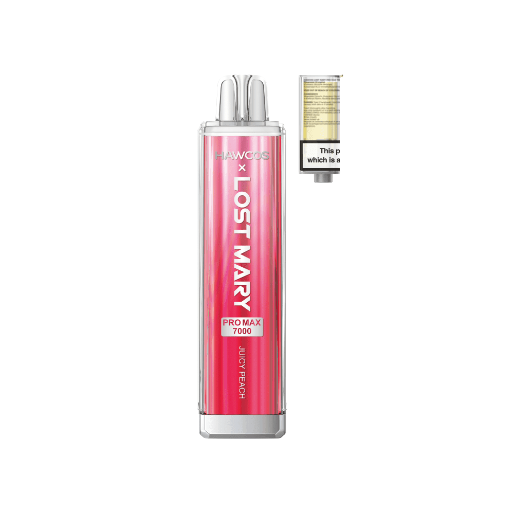  Juicy Peach Lost Mary x Hawcos Pro Max 7000 Prefilled Pod Vape - Box of 10