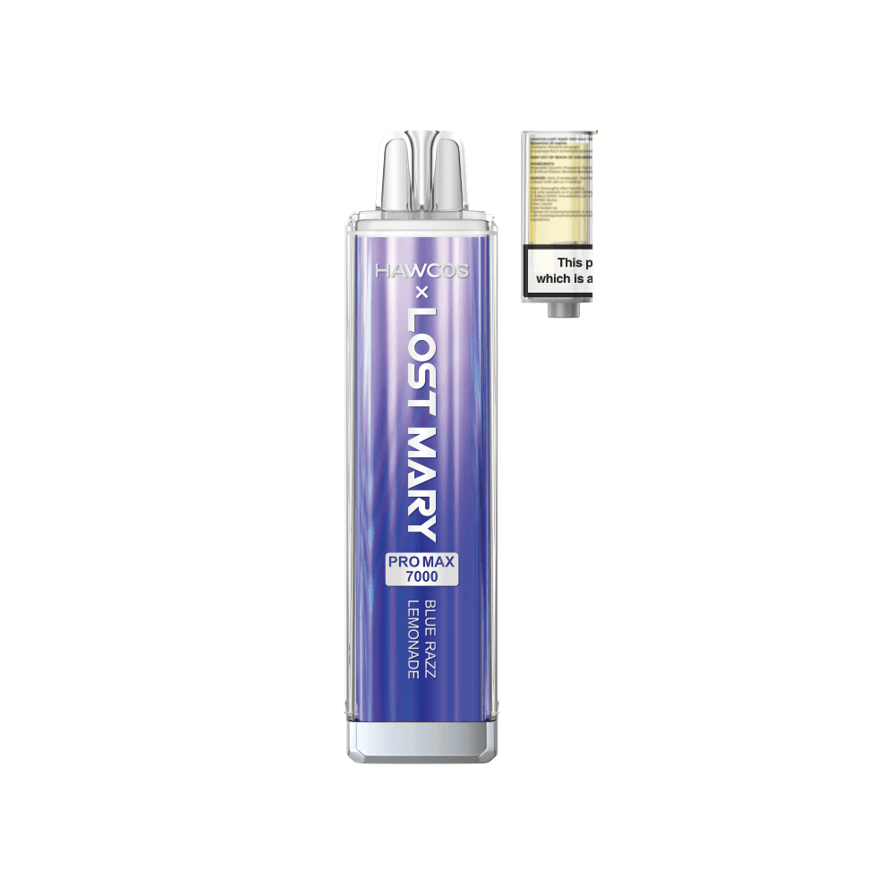  Blue Razz Lemonade Lost Mary x Hawcos Pro Max 7000 Prefilled Pod Vape - Box of 10