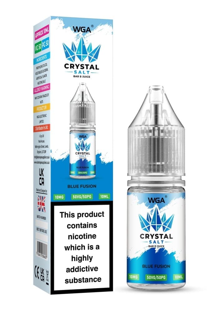  Blue Fusion / 10mg WGA Crystal Nic Salt 10ml E-Liquid Box of 10