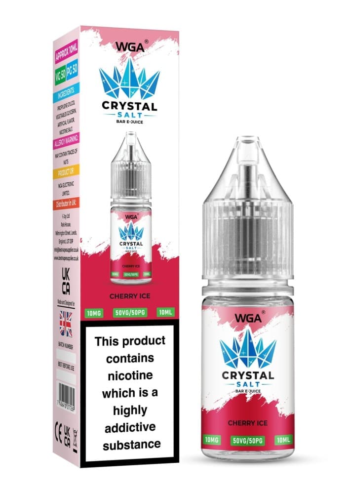  Cherry Ice / 10mg WGA Crystal Nic Salt 10ml E-Liquid Box of 10