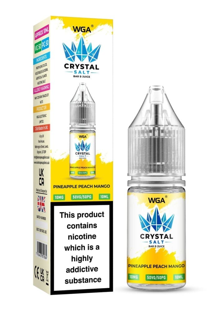  Pineapple Peach Mango / 10mg WGA Crystal Nic Salt 10ml E-Liquid Box of 10