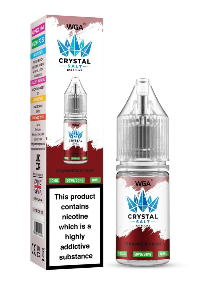  Strawberry Kiwi / 10mg WGA Crystal Nic Salt 10ml E-Liquid Box of 10