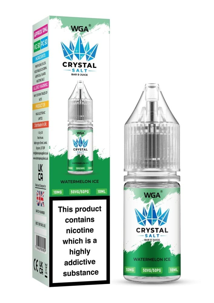  Watermelon Ice / 10mg WGA Crystal Nic Salt 10ml E-Liquid Box of 10