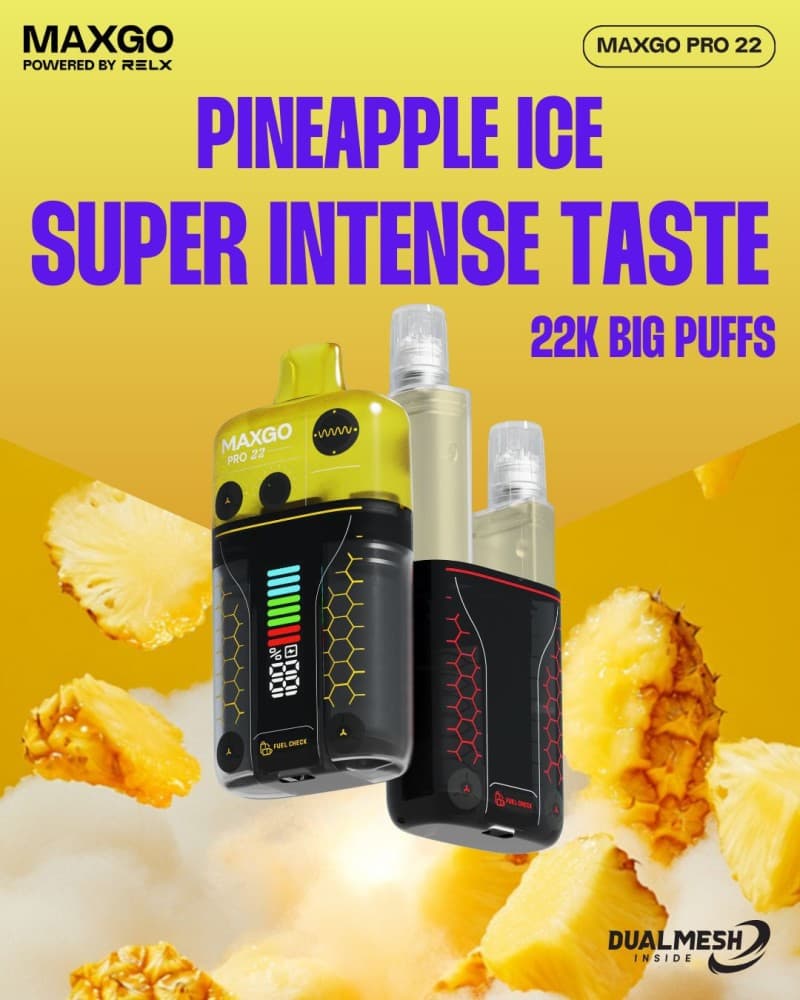  Pineapple Ice RELX Maxgo 22k Prefilled Pod Vape - Box of 5