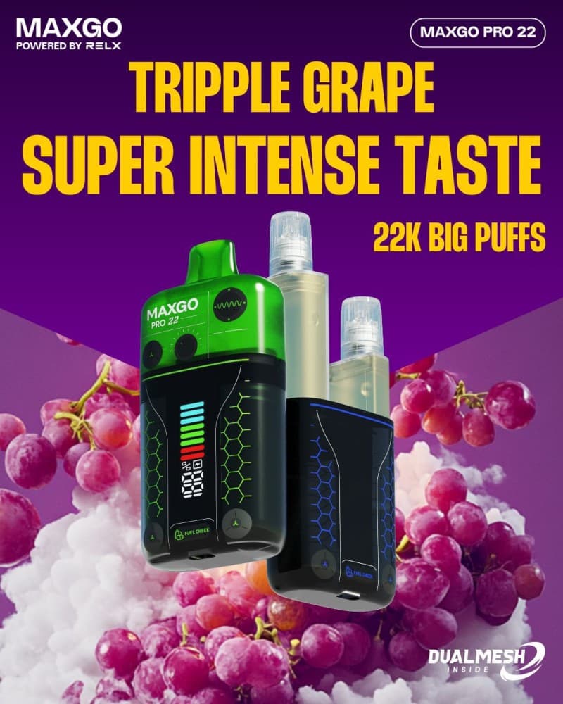  Triple Grape RELX Maxgo 22k Prefilled Pod Vape - Box of 5