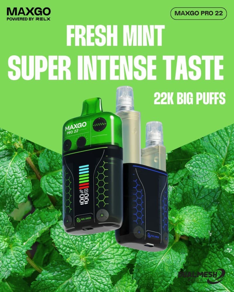  Fresh Mint RELX Maxgo 22k Prefilled Pod Vape - Box of 5