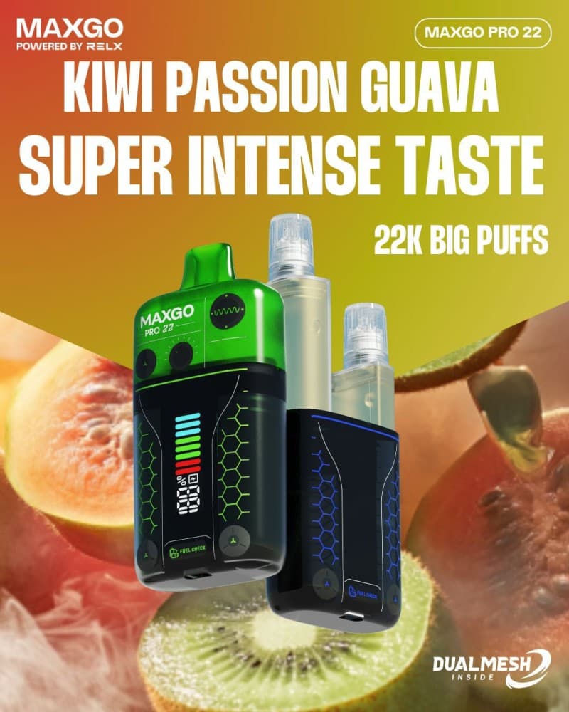  Kiwi Passion Guava RELX Maxgo 22k Prefilled Pod Vape - Box of 5