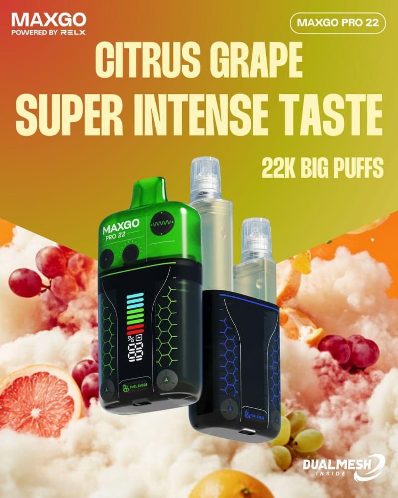  Citrus Grape RELX Maxgo 22k Prefilled Pod Vape - Box of 5