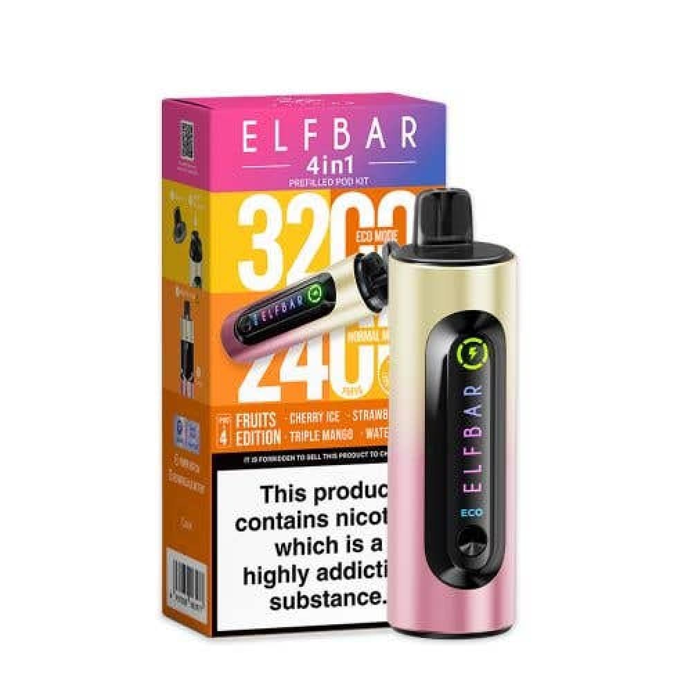  Fruits Edition Elf Bar 4-in-1 3200 Prefilled Pod Kit - Box of 5