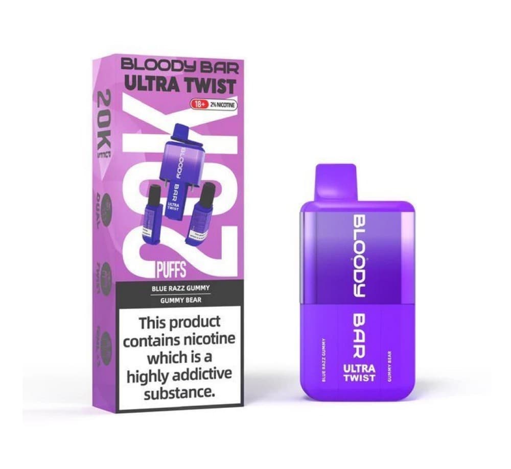 Blue Razz Bear/Bear Mix Bloody Bar Ultra Twist 20000 Prefilled Vape - Box of 5