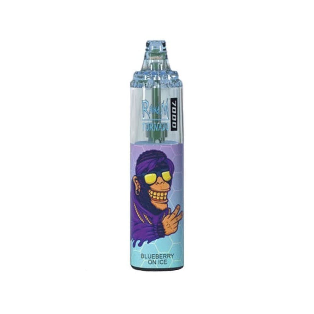  Blueberry On Ice 0% R & M 7000 Vape Puff Pod Device