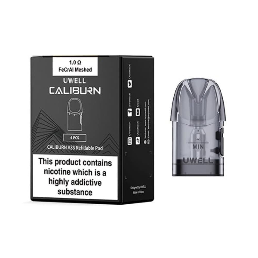  0.1 Ohm Uwell Caliburn A3S Replacement Pods - Pack of 4