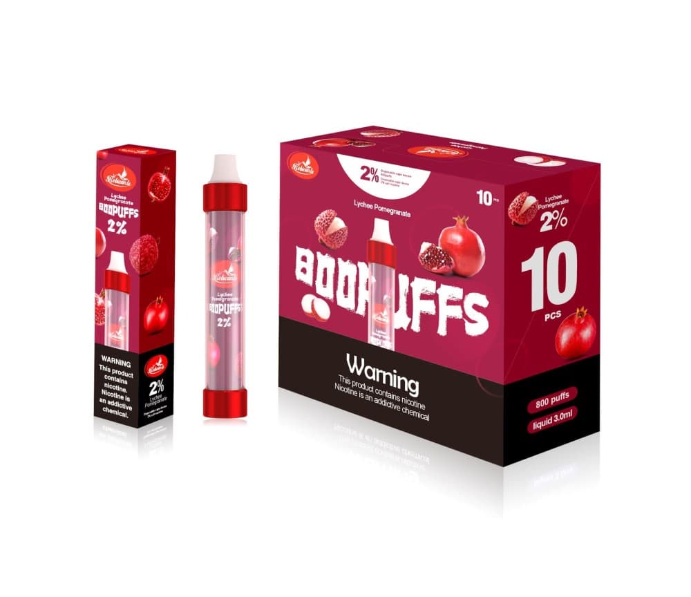  Lychee Pomegranate Rubicante Boopuffs 800 Puffs Disposable Vape Pod