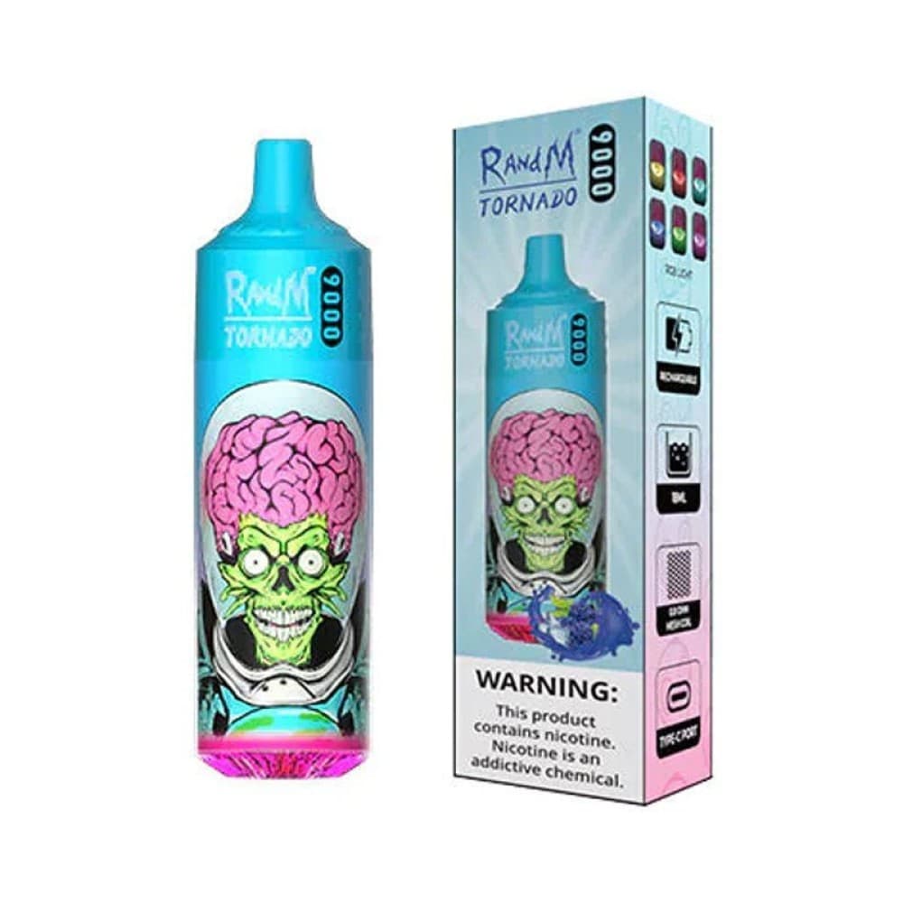  Blue Razz ice R and M Tornado 9000 Prefilled Vape Kit