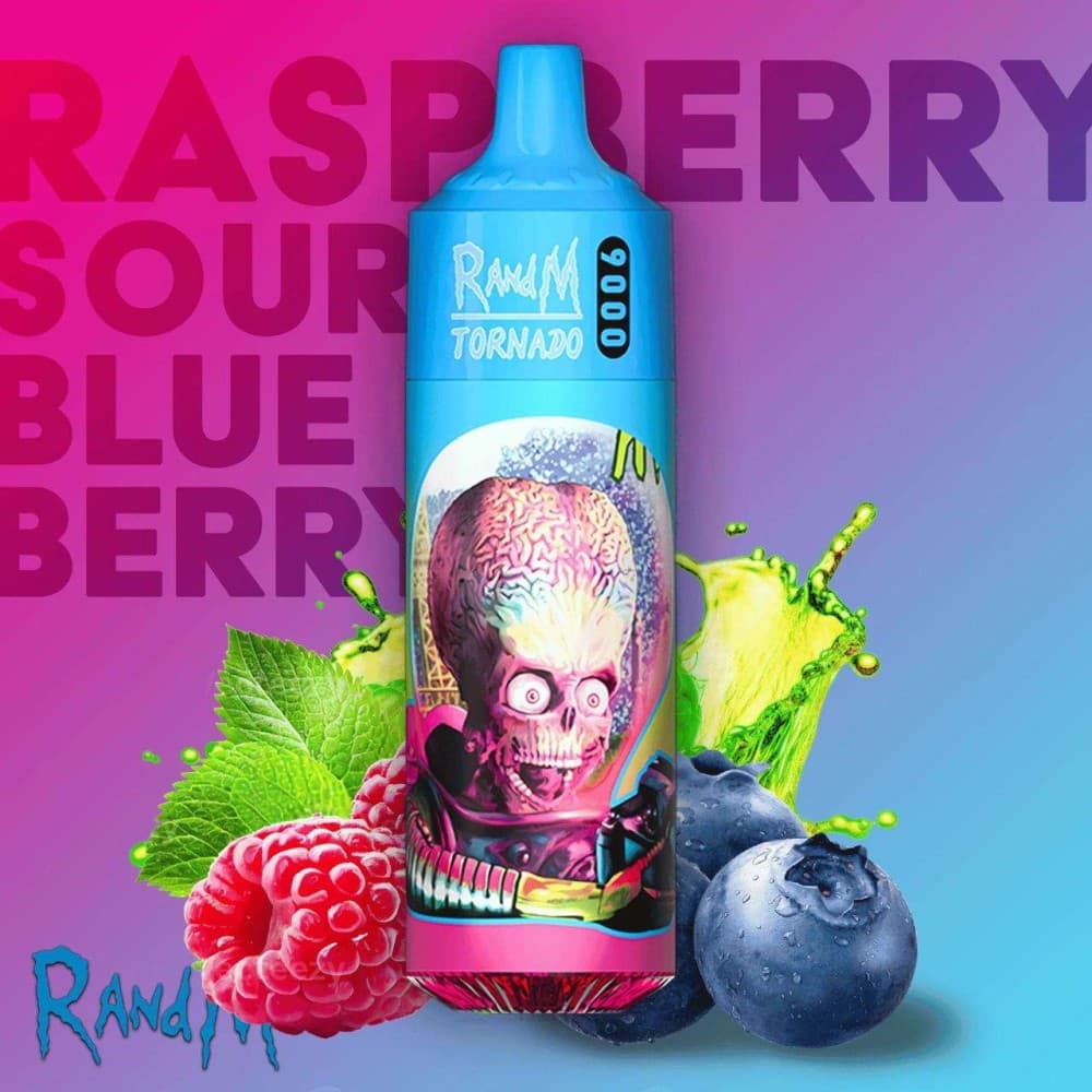  Blueberry Sour Raspberry R and M Tornado 9000 Prefilled Vape Kit
