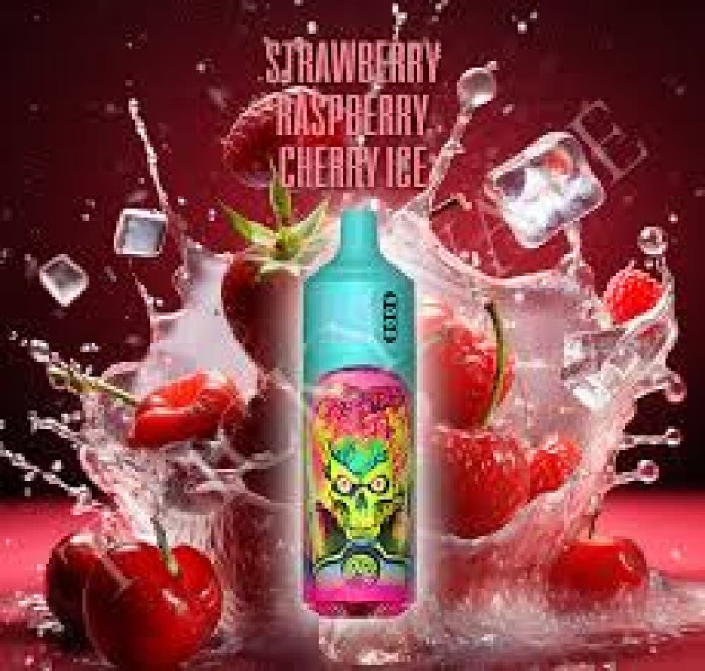  Strawberry Raspberry Cherry Ice R and M Tornado 9000 Prefilled Vape Kit