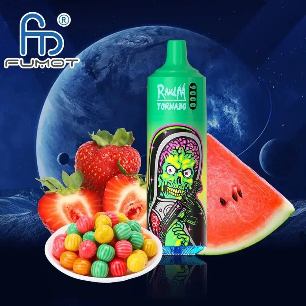  Strawberry Watermelon Bubblegum R and M Tornado 9000 Prefilled Vape Kit