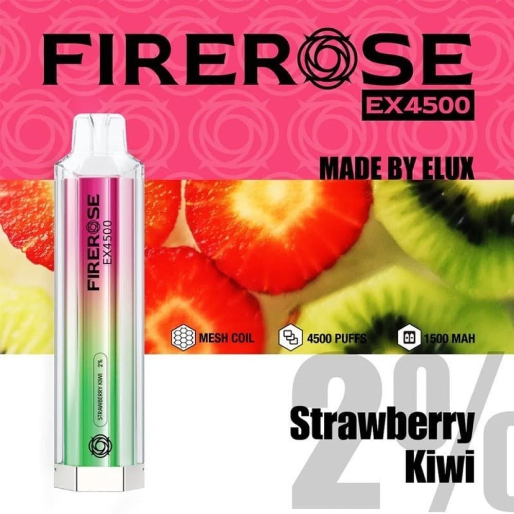  Strawberry Kiwi Firerose EX4500 Prefilled Vape Kit