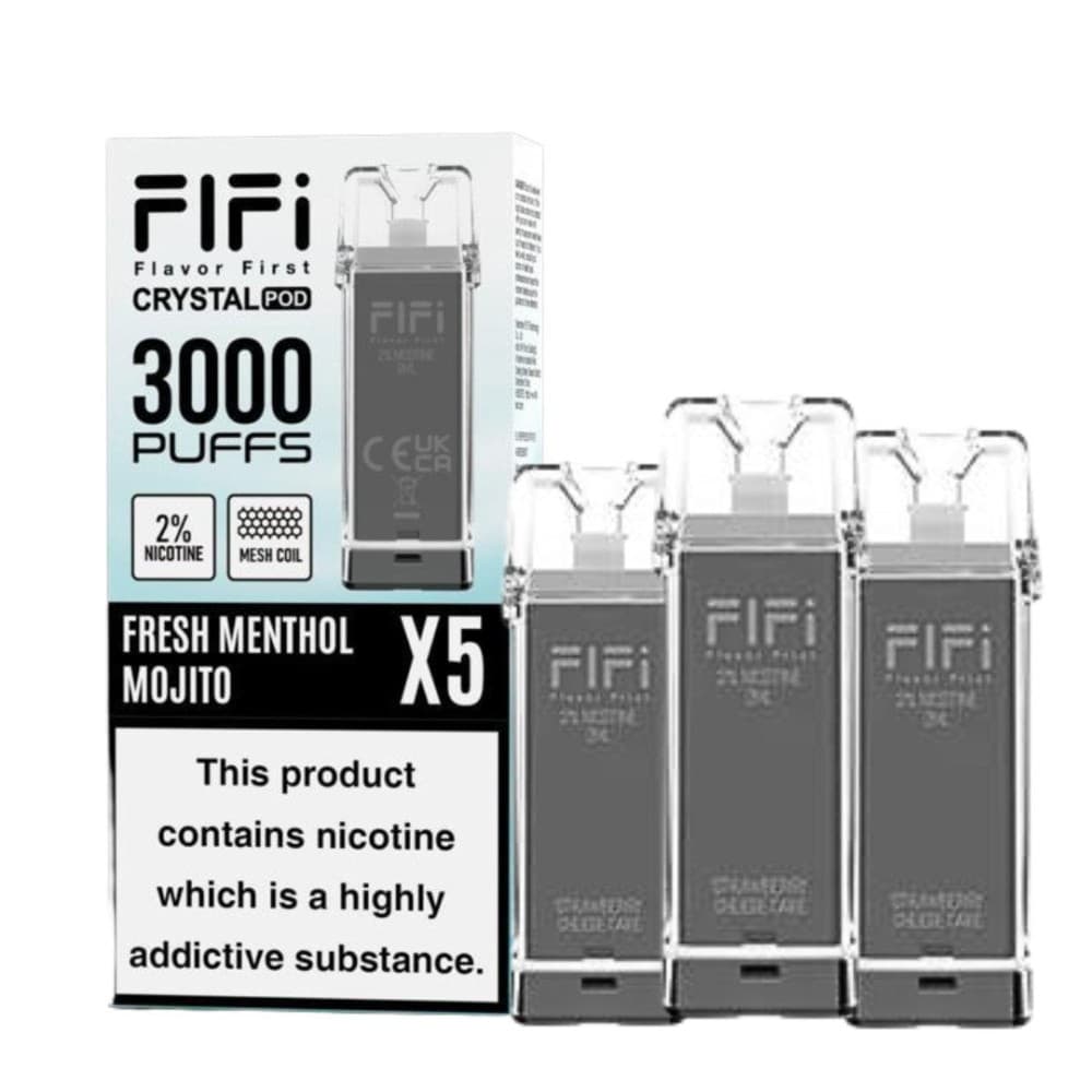Crystal FIFI 3000 Puffs 5 in 1 Replacement Pods - Pack of 10