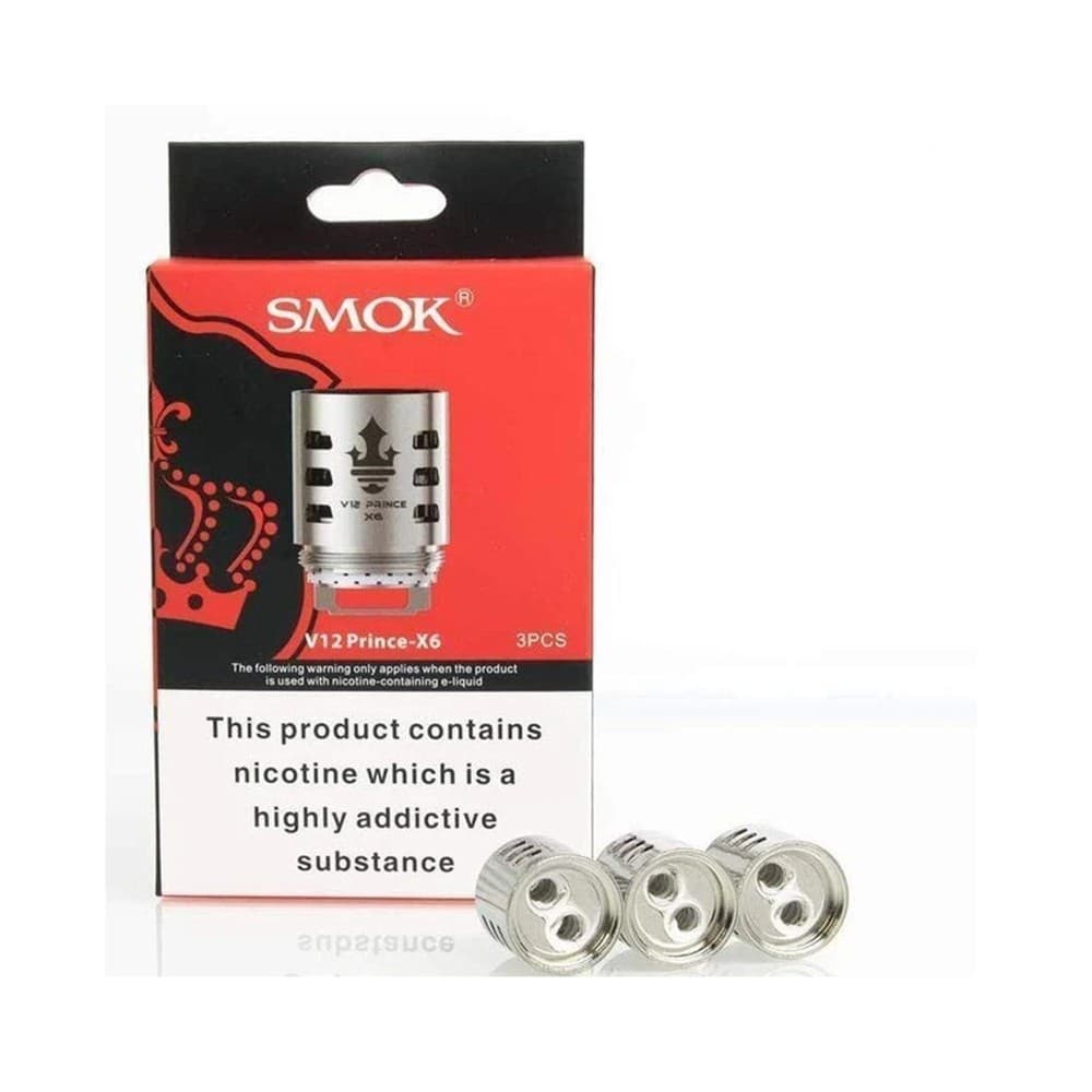 Authentic SMOK TFV12 Prince-X6 Sextuple Coils | 3 Pack | Wolfvapes