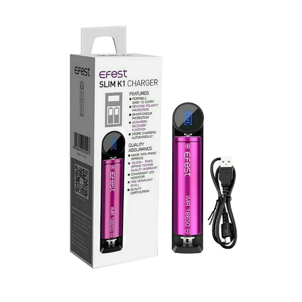 Efest Slim K1 Single Bay Battery Charger | K1 | Wolfvapes