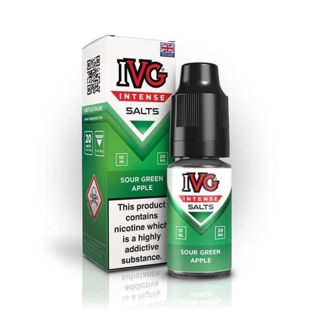 Sour Green Apple / 10mg IVG Intense Nic Salts 10ml E-Liquid - Box of 10