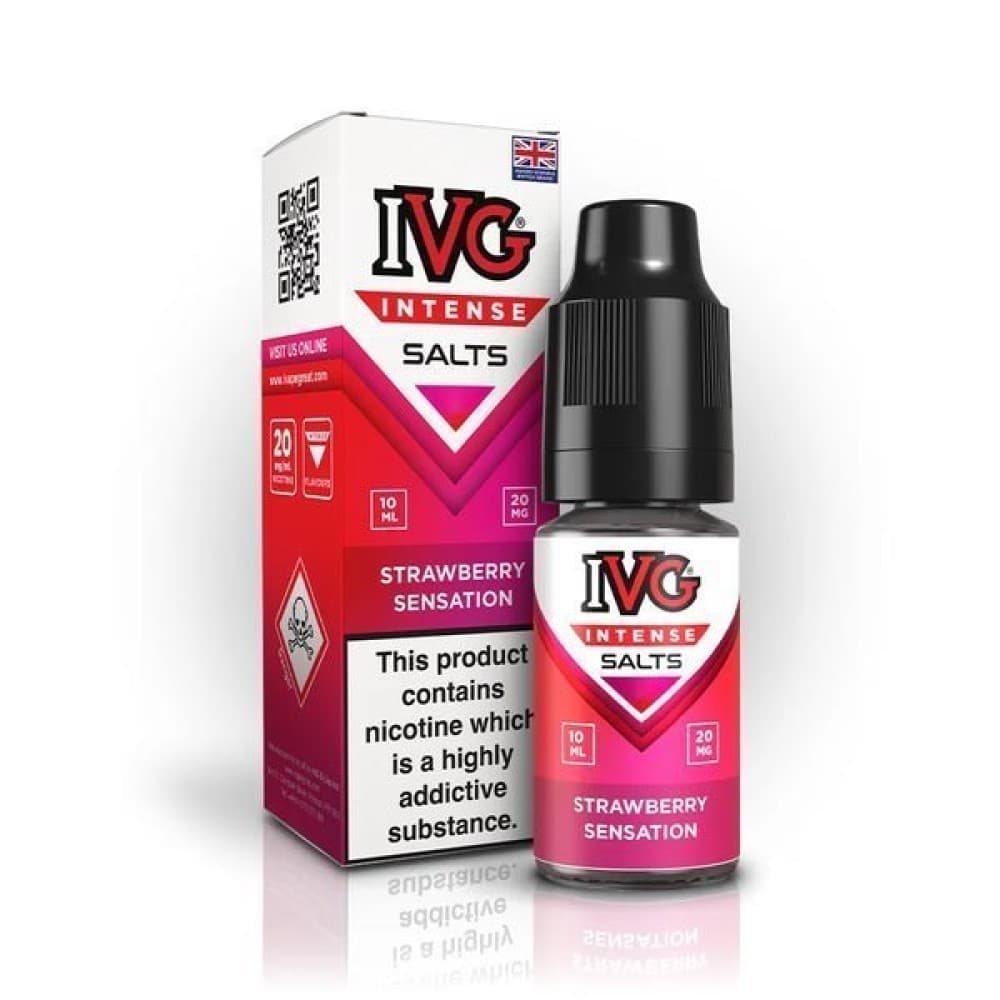 Strawberry Sensation / 10mg IVG Intense Nic Salts 10ml E-Liquid - Box of 10