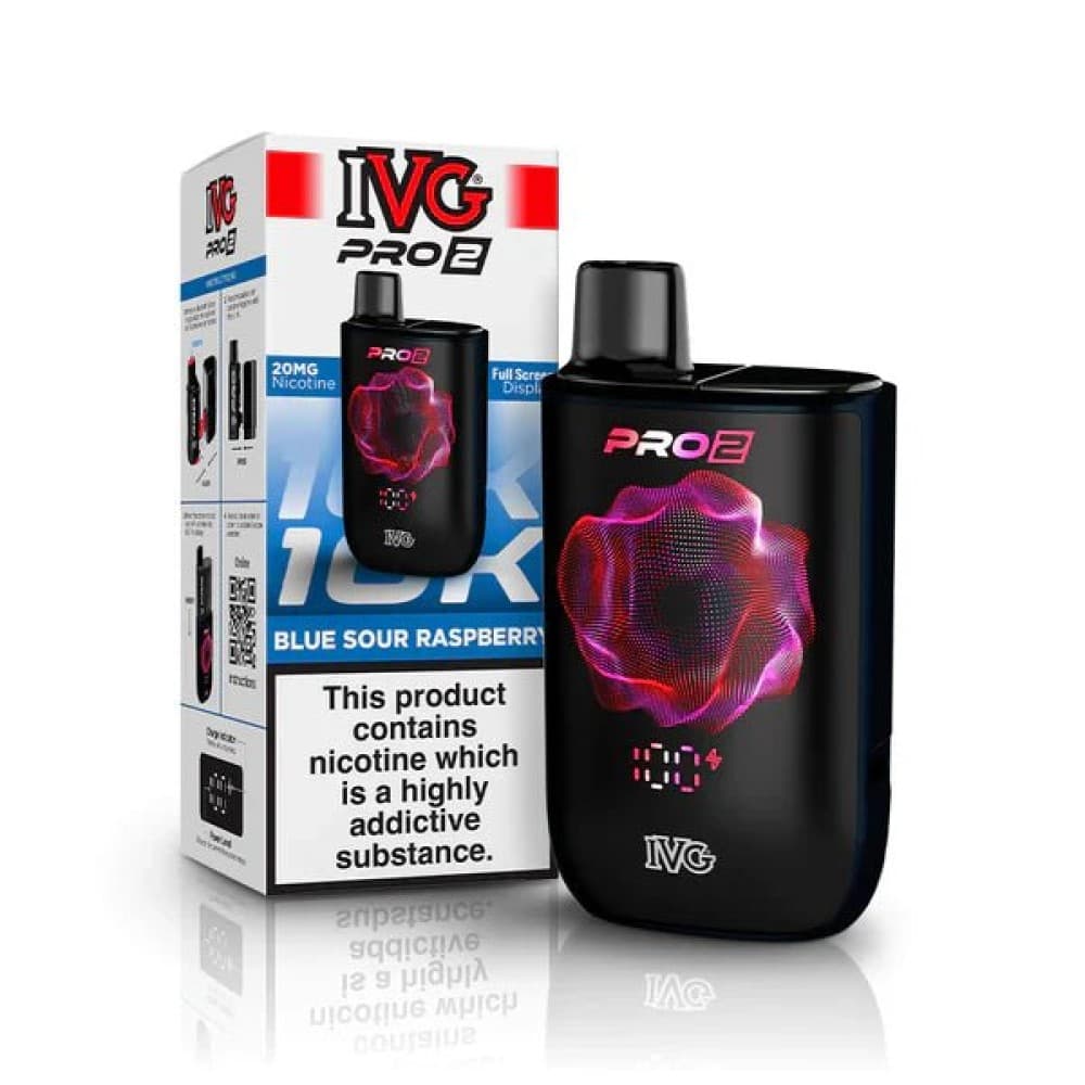 Blue Sour Raspberry (Black) IVG Pro 2 10k Prefilled Pod Kit Box of 5
