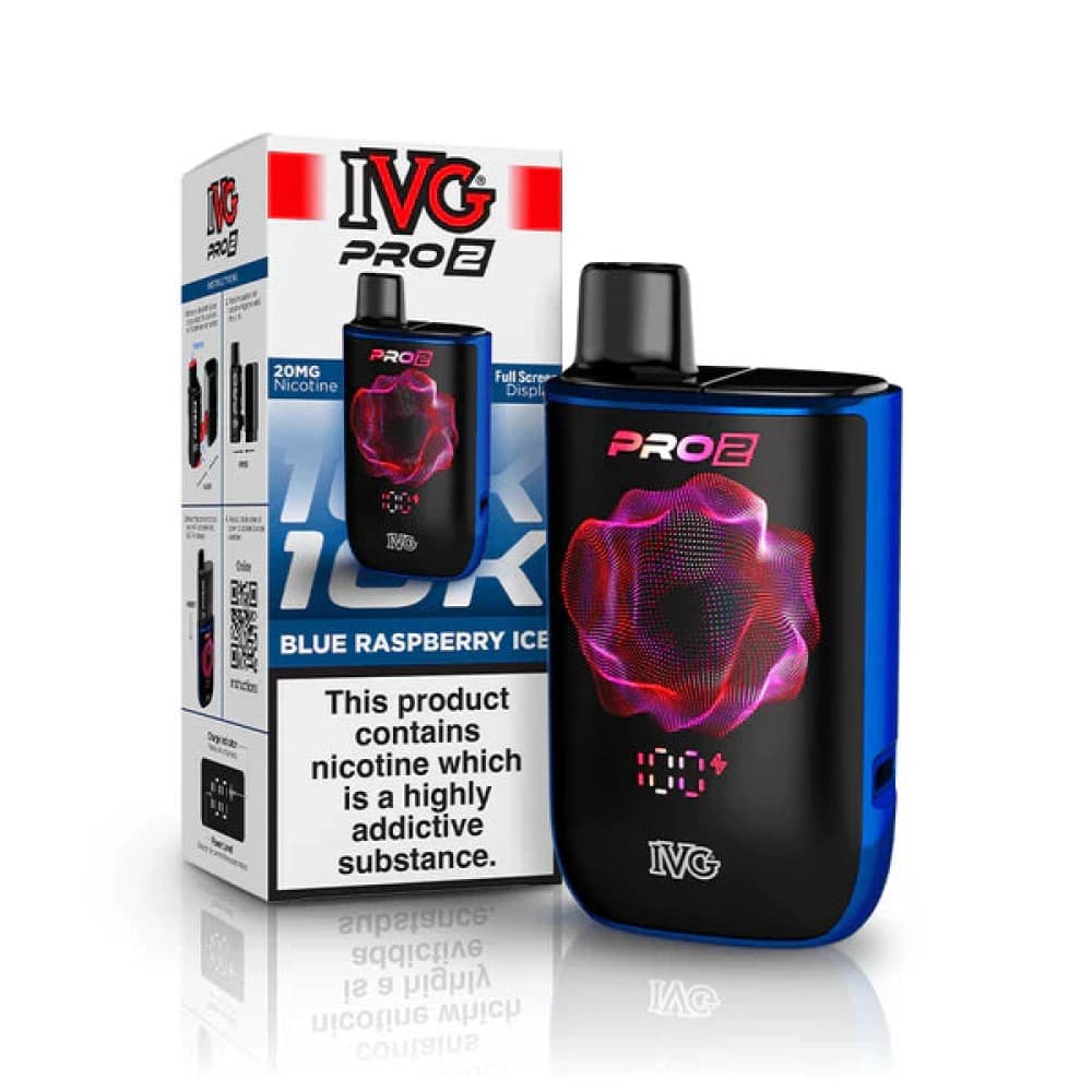Blue Raspberry Ice (Blue) IVG Pro 2 10k Prefilled Pod Kit Box of 5