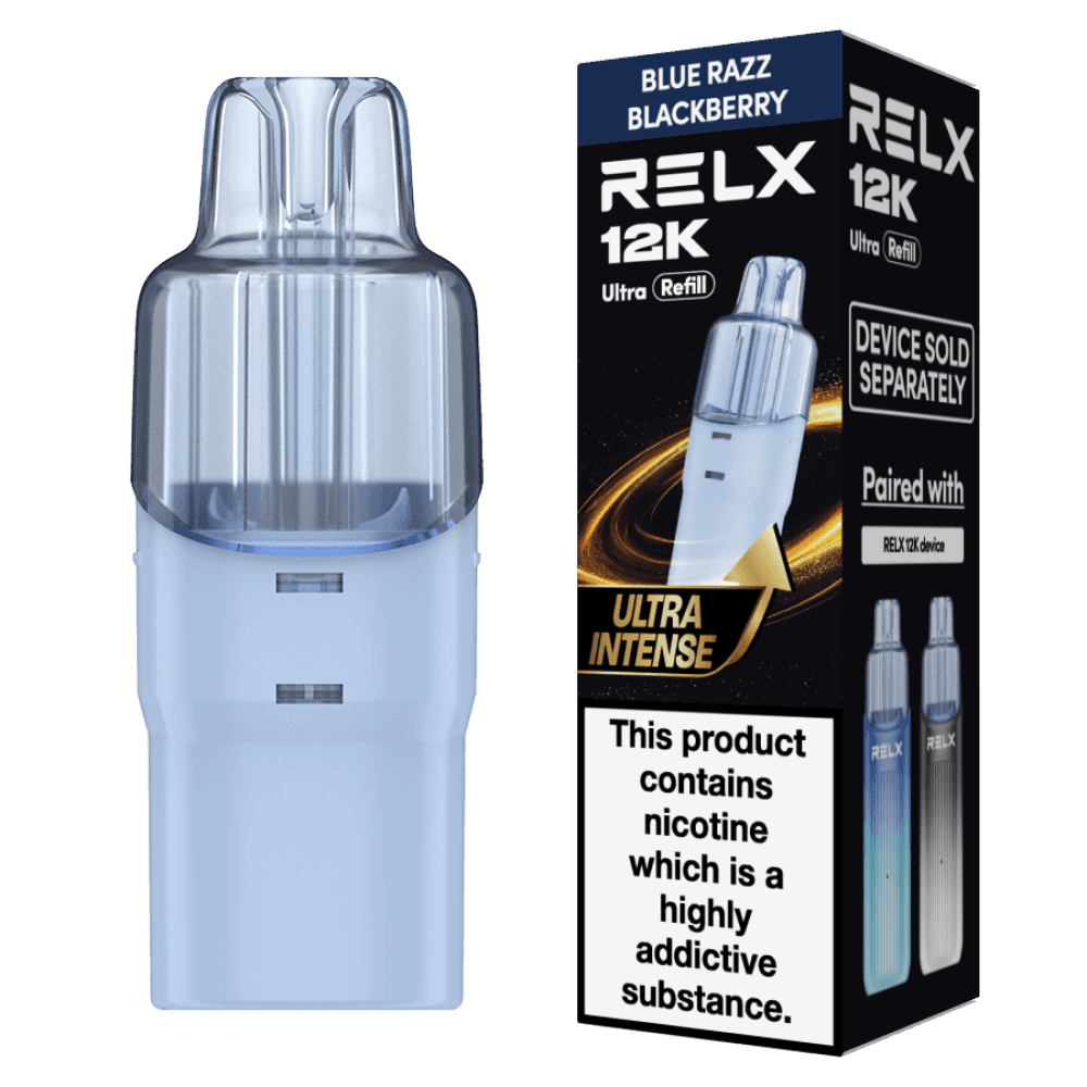 Blue Razz Blackberry Relx 12k Ultra Refill Pods Pack of 5