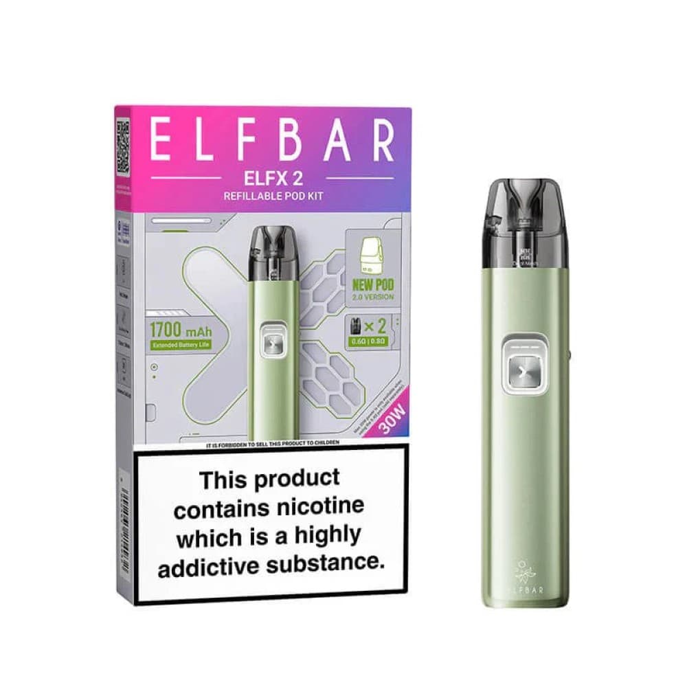 Mint Green Elf Bar ELFX 2 Vape Pod Kit