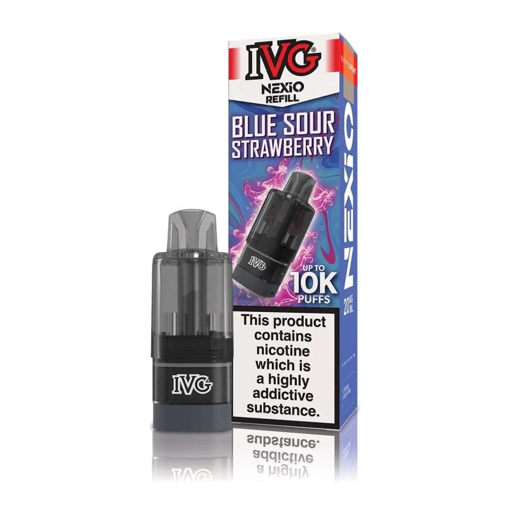 Blue Sour Strawberry IVG Nexio 10k Refill Pods Box of 5