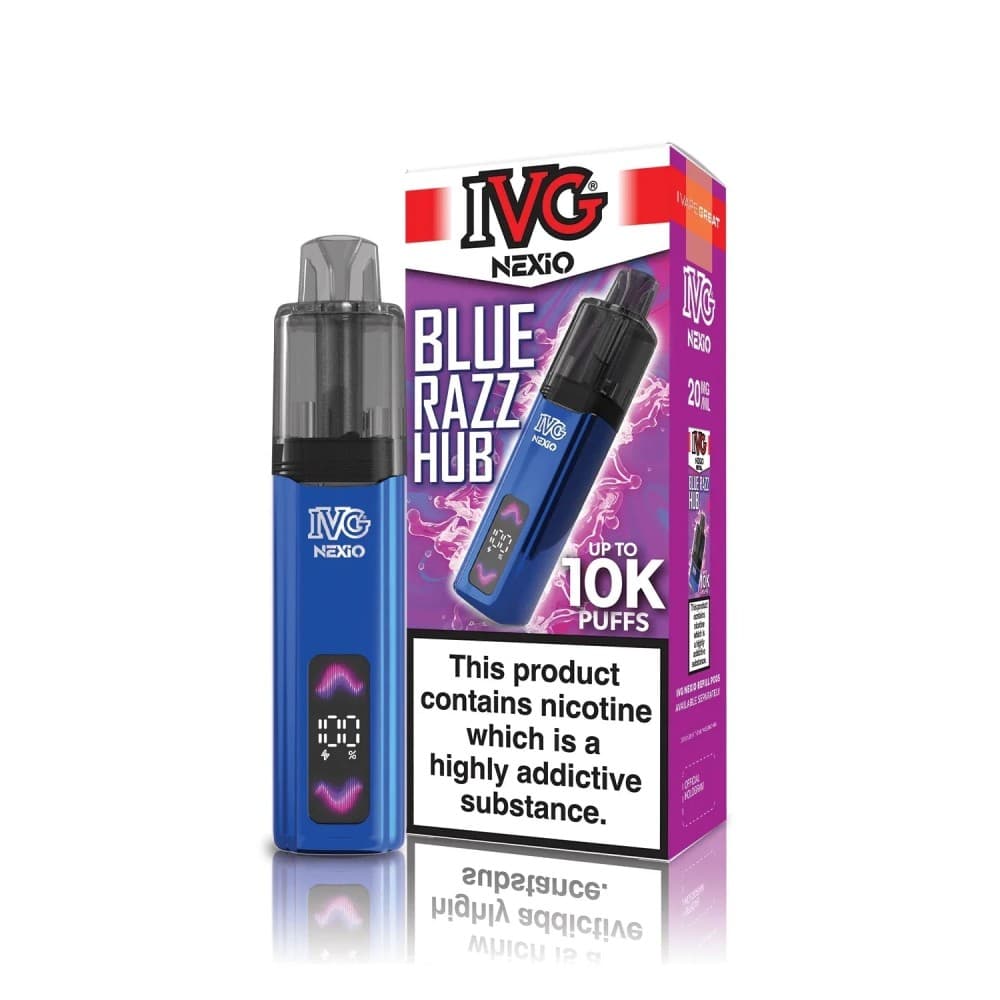 Blue Razz Hub IVG Nexio 10k Pod Vape Kit Box of 5